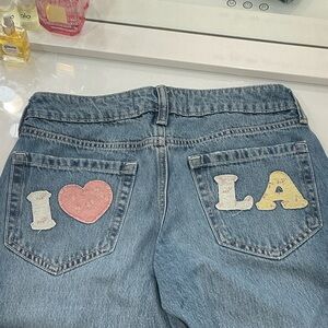 Hollister low-rise Blue Jeans with I Love LA Design
